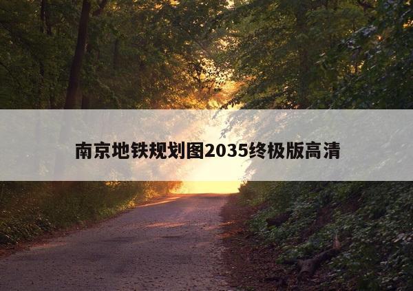 南京地铁规划图2035终极版高清