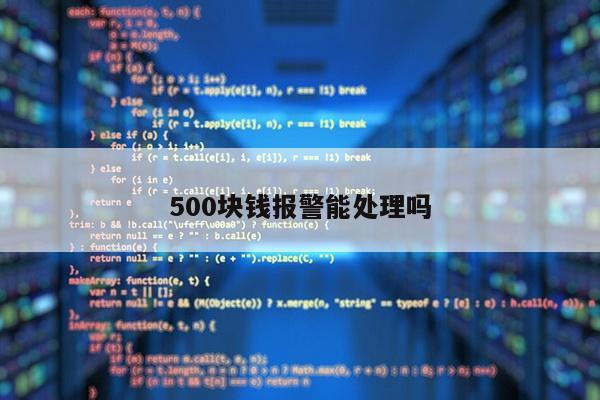 500块钱报警能处理吗